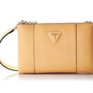 NWOT GUESS Noelle  Double Zip Crossbody Saffiano Faux Leather